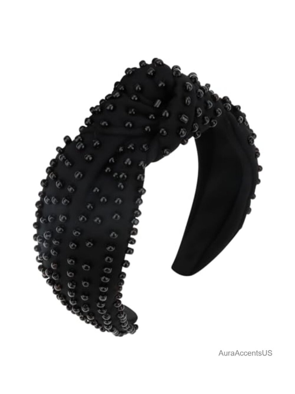 Beaded Knotted Headband Wide Fashion Hair Accessory for Women